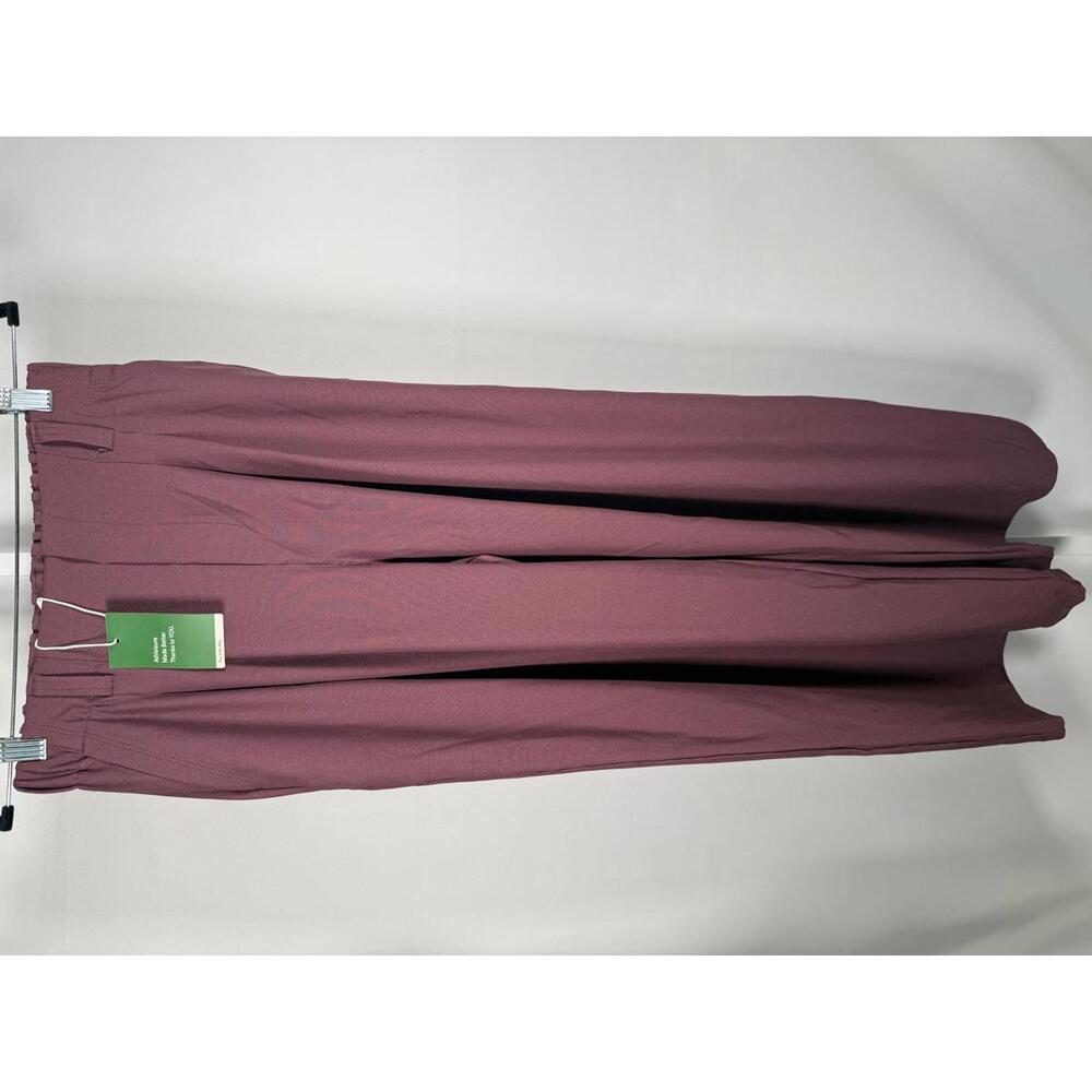 NWT Halara Flex™ High Waisted Pocket Wide Leg Waffle Work Pants Plum Wine - M - Picture 2 of 11